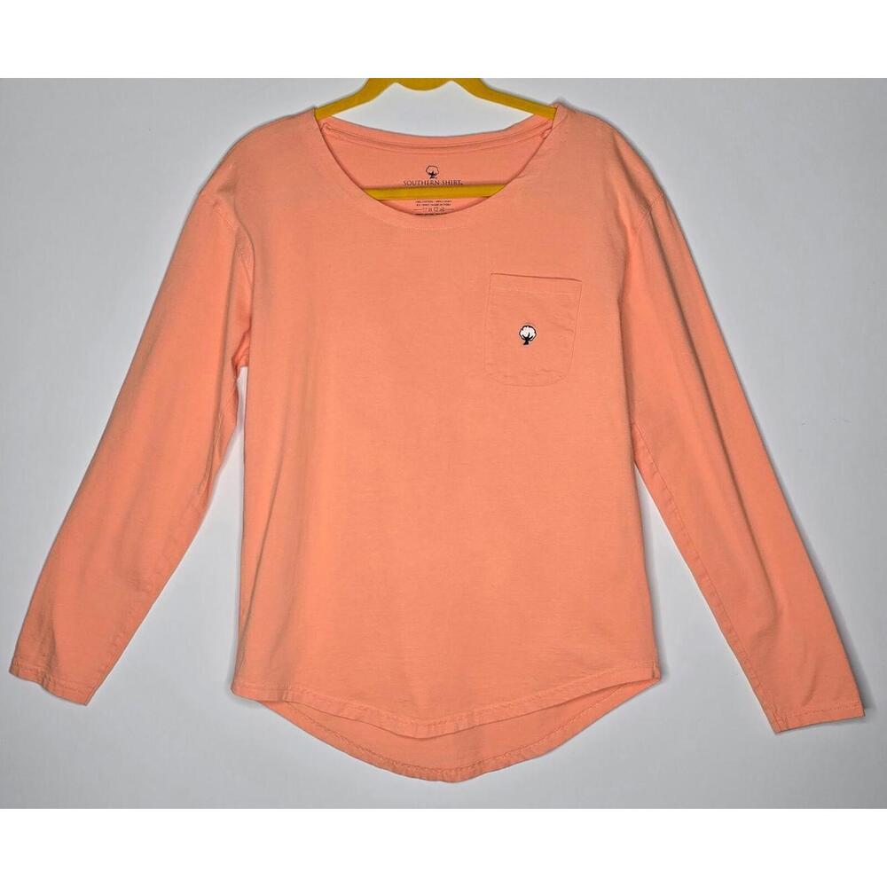 Southern Shirt Co Signature Logo Orange Long Sleeve Men's‎ Tee SZ SMALL
